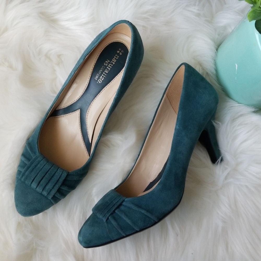 Naturalizer Heels Blue Pump Suede